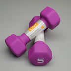 CAP 2PK! Neoprene Coated Dumbbells 5 lbs Each Purple SDN5-005 (New)