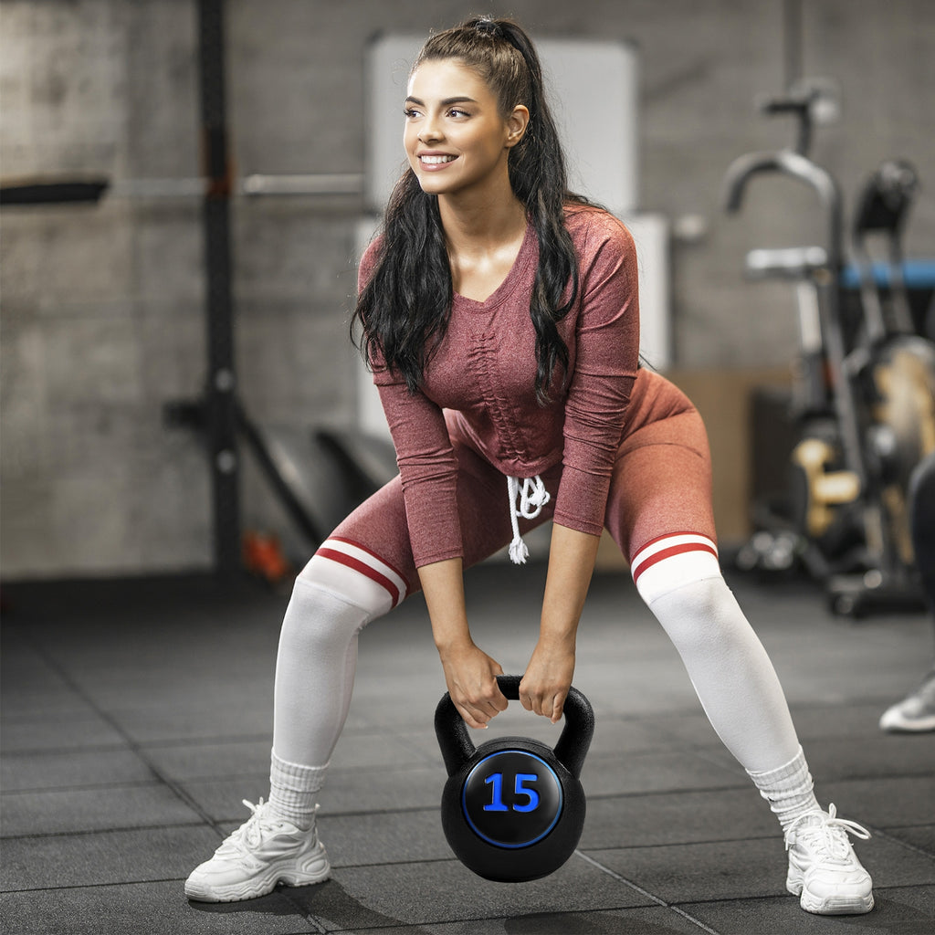 NLW Premium Cement-Filled Kettlebell – Extra-Wide Grip Arm & Strength Trainer