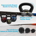 NLW Premium Cement-Filled Kettlebell – Extra-Wide Grip Arm & Strength Trainer