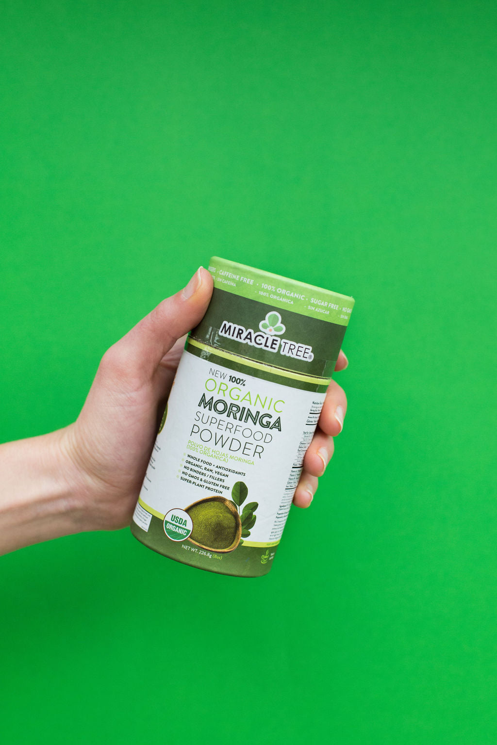 Organic Moringa Powder - 8oz Canister - Pure Superfood Supplement