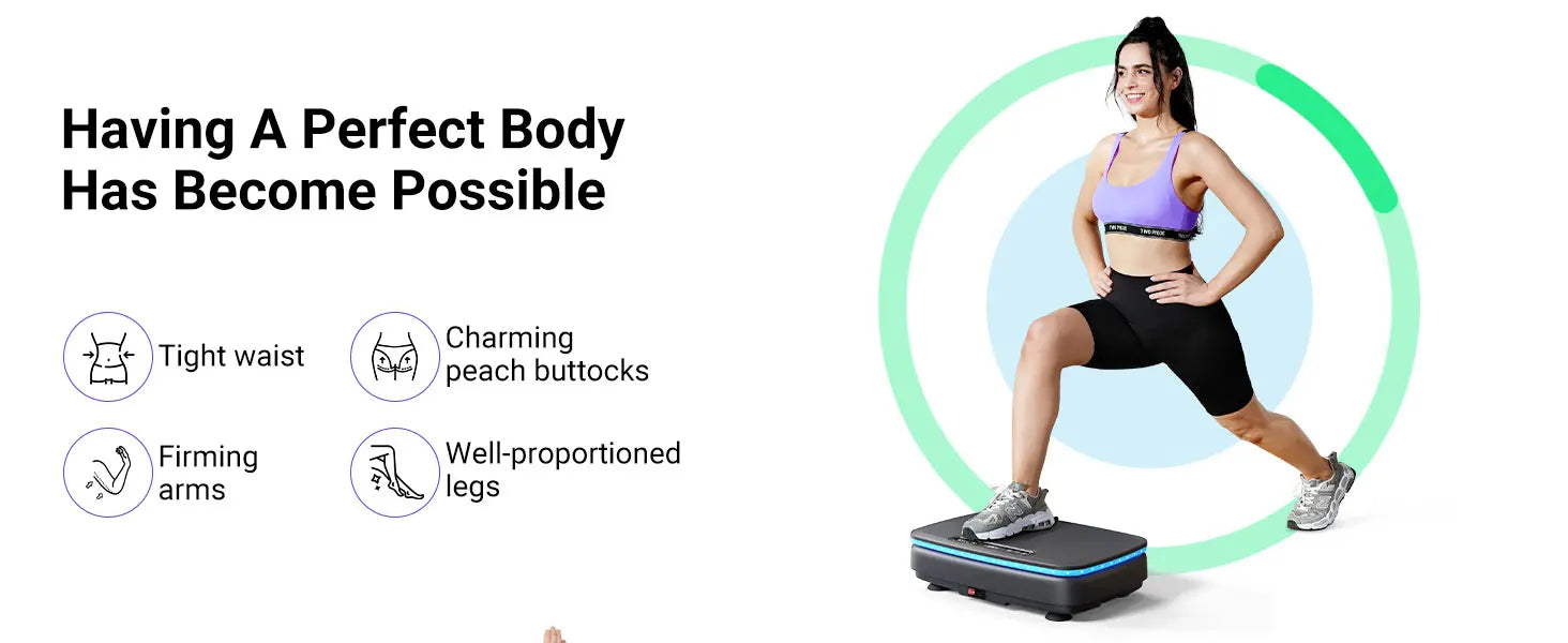 NLW Whole Body Vibration Plate Exercise Machine – 99 Speeds, Bluetooth, LED Lights & Resistance Bands for Fat Burn & Lymphatic Drainage