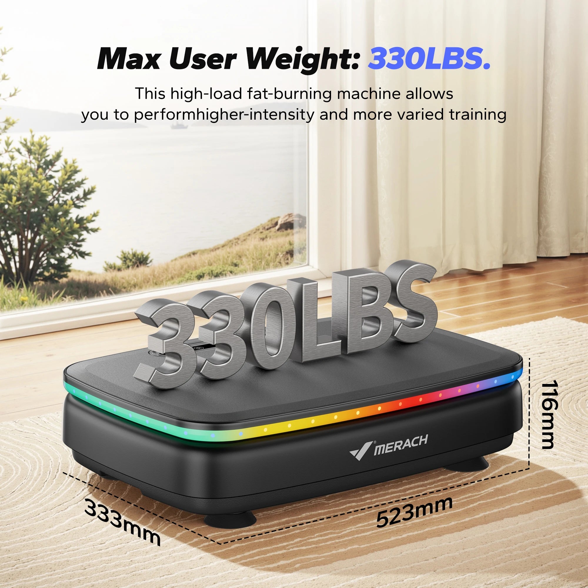 NLW Whole Body Vibration Plate Exercise Machine – 99 Speeds, Bluetooth, LED Lights & Resistance Bands for Fat Burn & Lymphatic Drainage