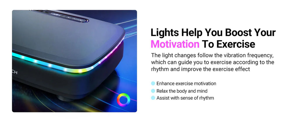 NLW Whole Body Vibration Plate Exercise Machine – 99 Speeds, Bluetooth, LED Lights & Resistance Bands for Fat Burn & Lymphatic Drainage
