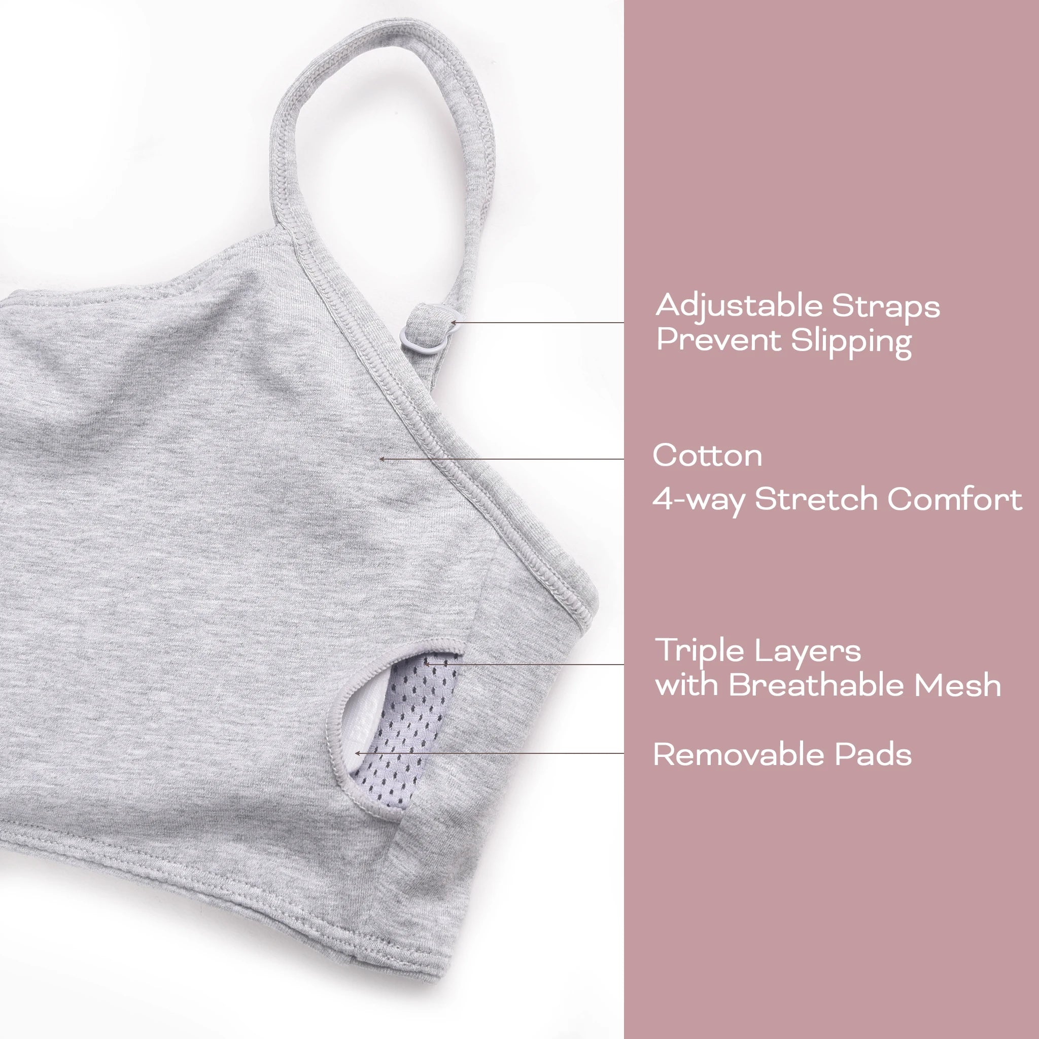 NLW Cotton Padded Yoga Bra