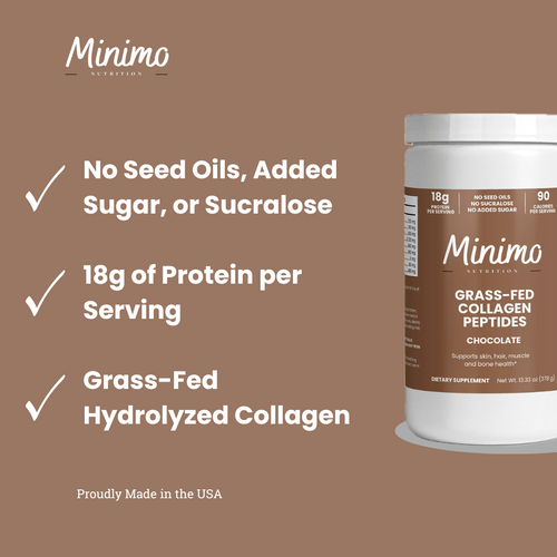Grass-Fed Collagen Peptides Powder (Chocolate), 13.3 oz.