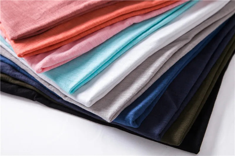 NLW Men’s Premium V-Neck Tee – 100% Cotton Slim Fit Shirt