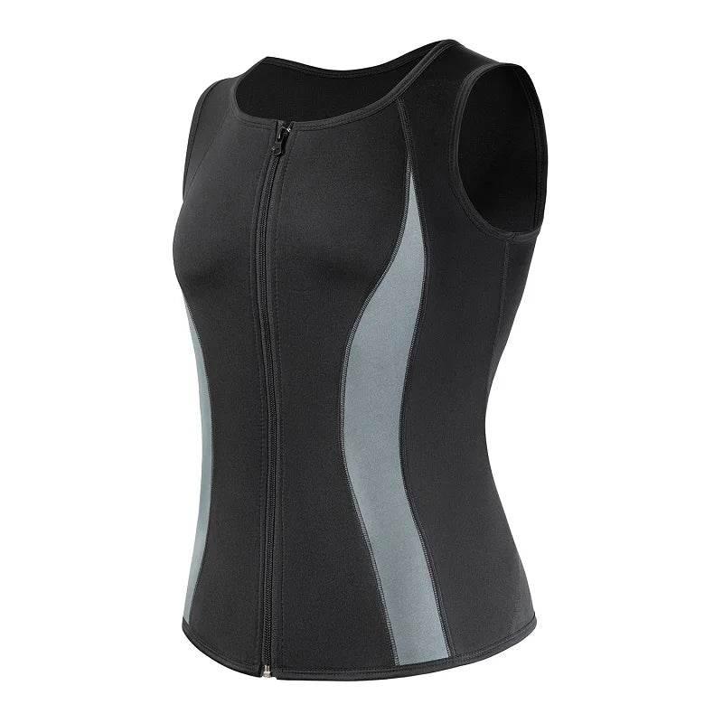 Men Slimming Body Shaper Zipper Black Chest Compression Shirt