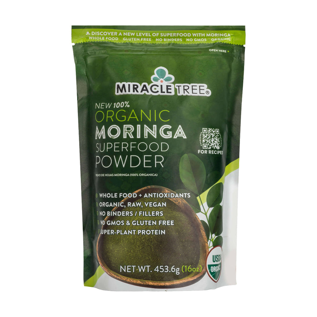 Organic Moringa Powder - 16oz Pouch - Pure Superfood Supplement (1 lb)