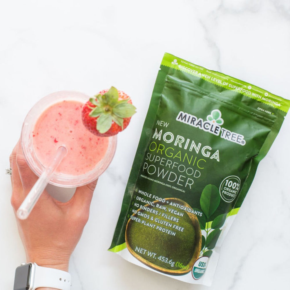 Organic Moringa Powder - 16oz Pouch - Pure Superfood Supplement (1 lb)