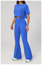 NLW High-Elasticity Crop Top & Matching Gym Leggings