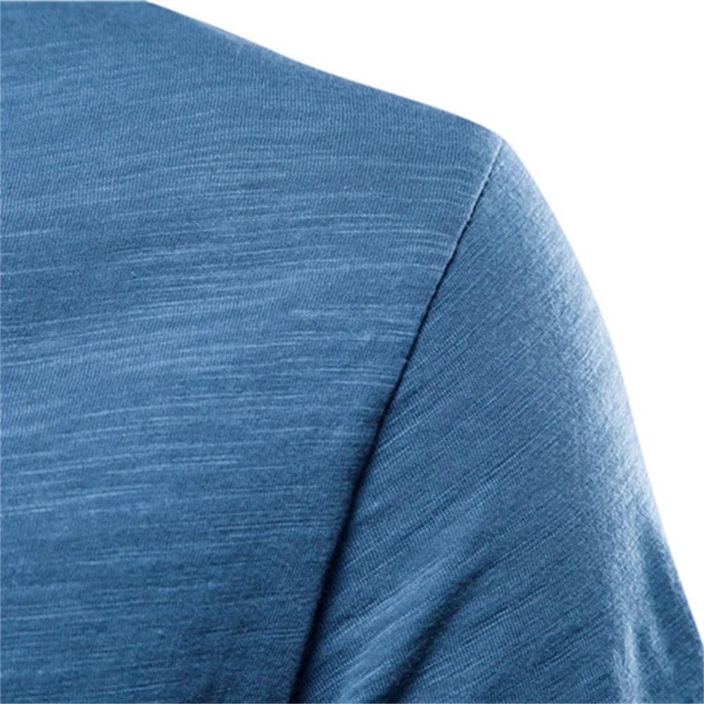 NLW Men’s Premium V-Neck Tee – 100% Cotton Slim Fit Shirt