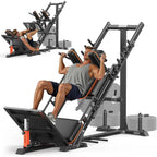 NLW Commercial-Grade Ultra-Quiet Hack Squat & 45° Leg Press Combo Machine