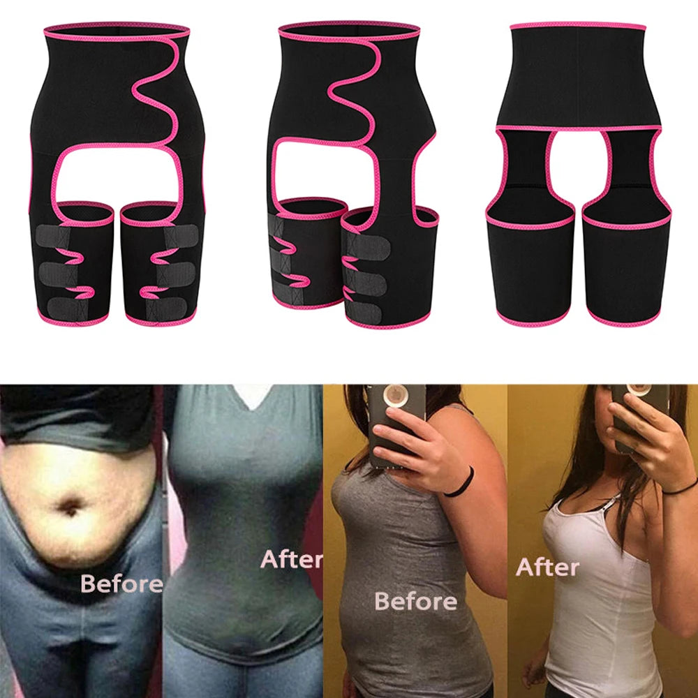 NLW 3-in-1 Waist Trainer & Thigh Trimmer – High-Waist Butt Lifting Sweat Belt