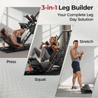 NLW Commercial-Grade Ultra-Quiet Hack Squat & 45° Leg Press Combo Machine