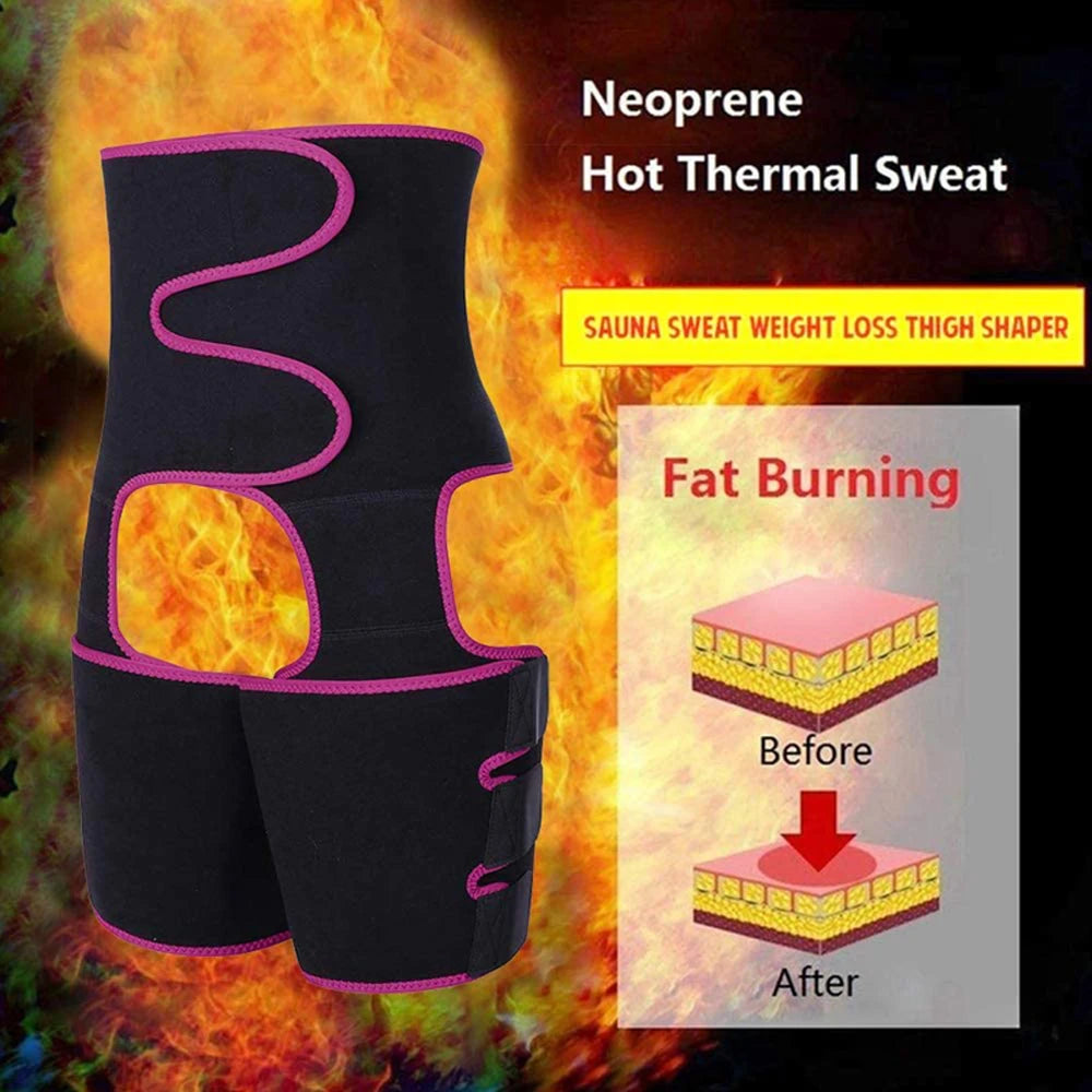 NLW 3-in-1 Waist Trainer & Thigh Trimmer – High-Waist Butt Lifting Sweat Belt