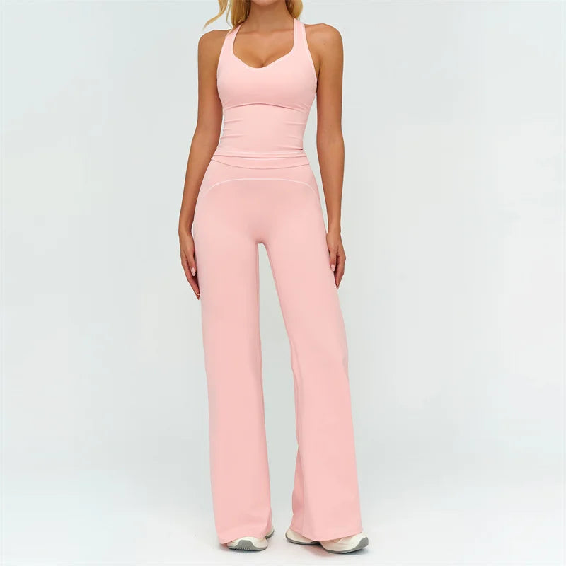 NLW Buttery-Soft V-Back Yoga Set - 2-Piece