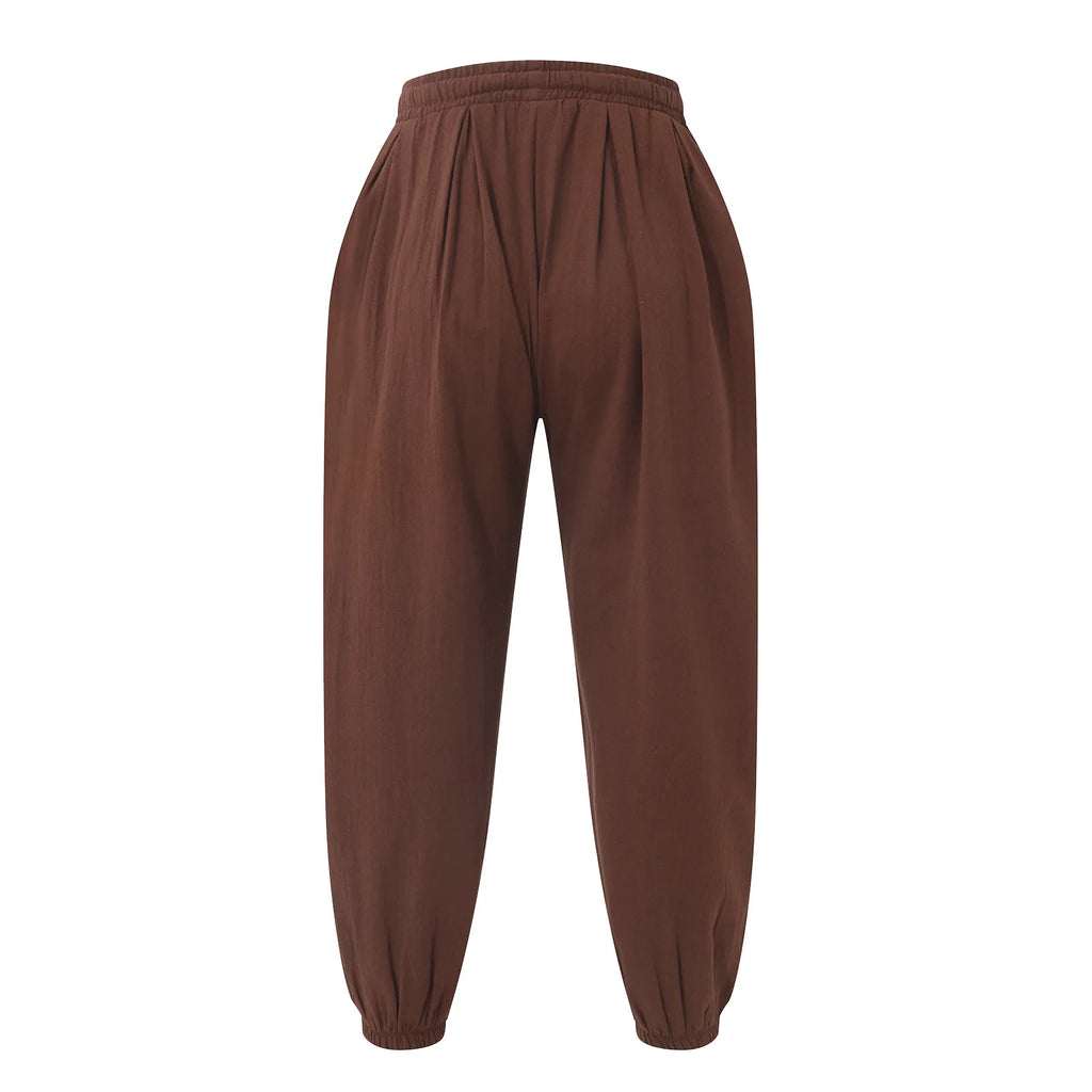 NLW Men’s Oversized Cotton-Linen Wide-Leg Pants