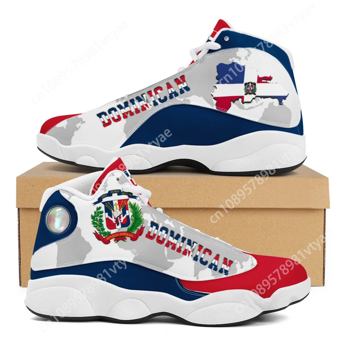 NLW "Orgullo" Dominican Heritage Basketball Shoes – Custom Print-On-Demand Sneakers