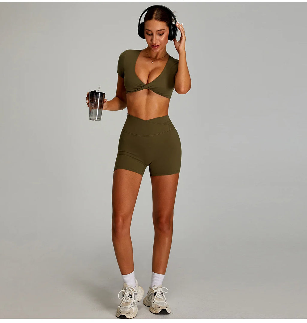 Sexy Short-Sleeve Workout & Yoga Tee