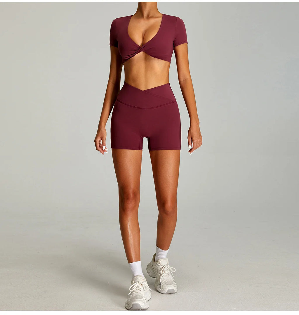 Sexy Short-Sleeve Workout & Yoga Tee