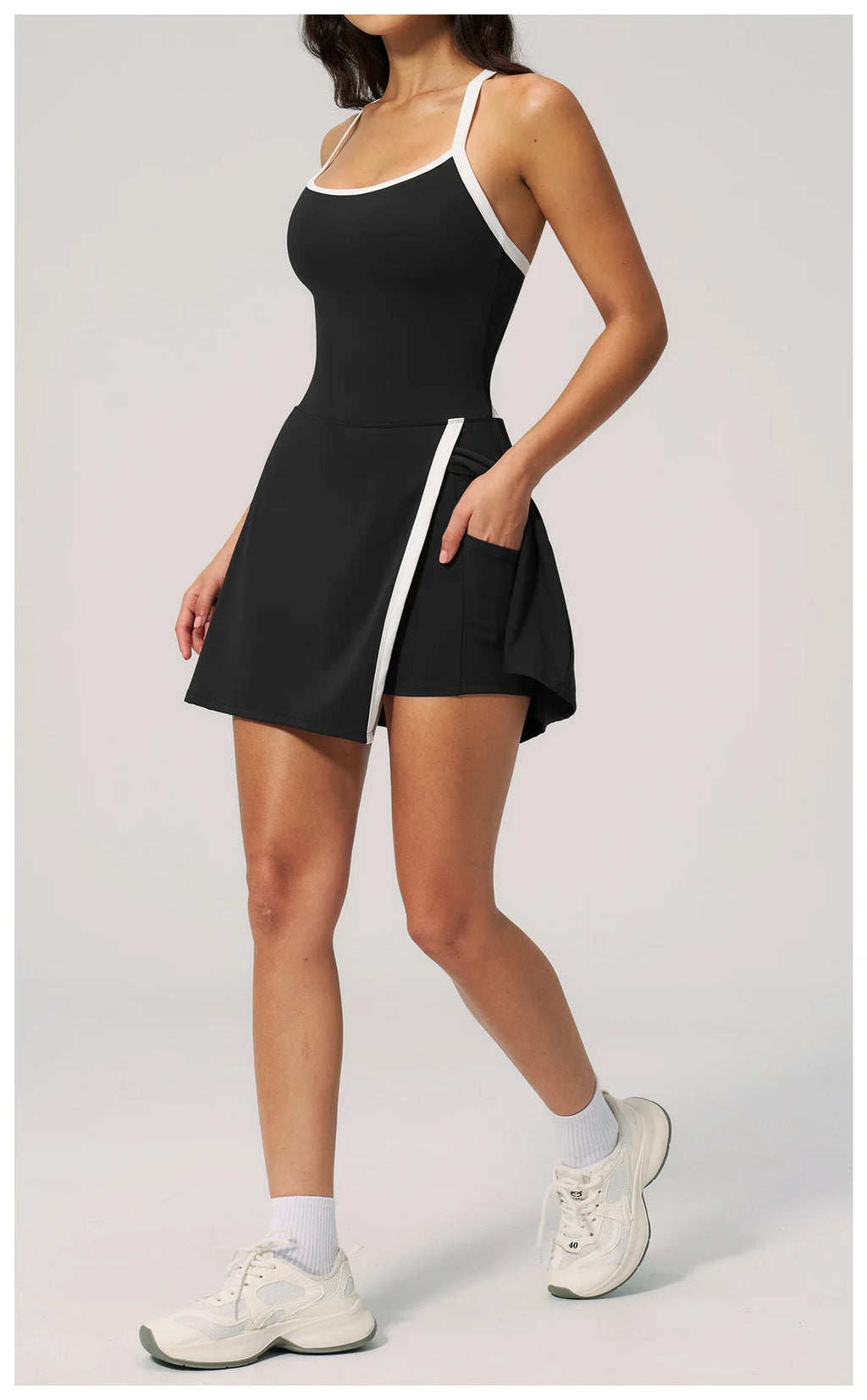 NLW Women's Short Workout Romper with Pocket