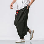 NLW Men’s Oversized Cotton-Linen Wide-Leg Pants