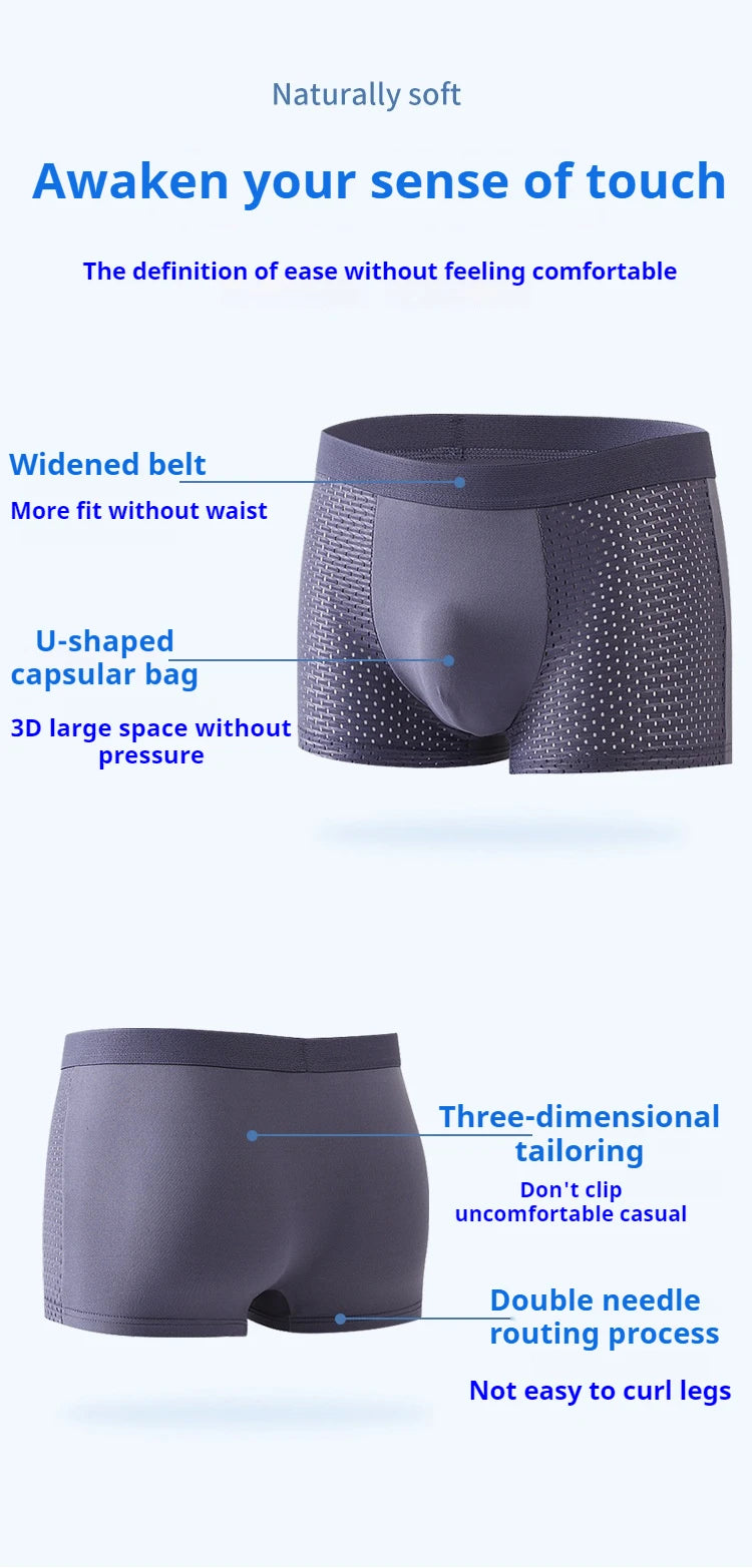 NLW Men's Athletic Knit Boxer Briefs | Moisture-Wicking 4-Way Stretch Underwear