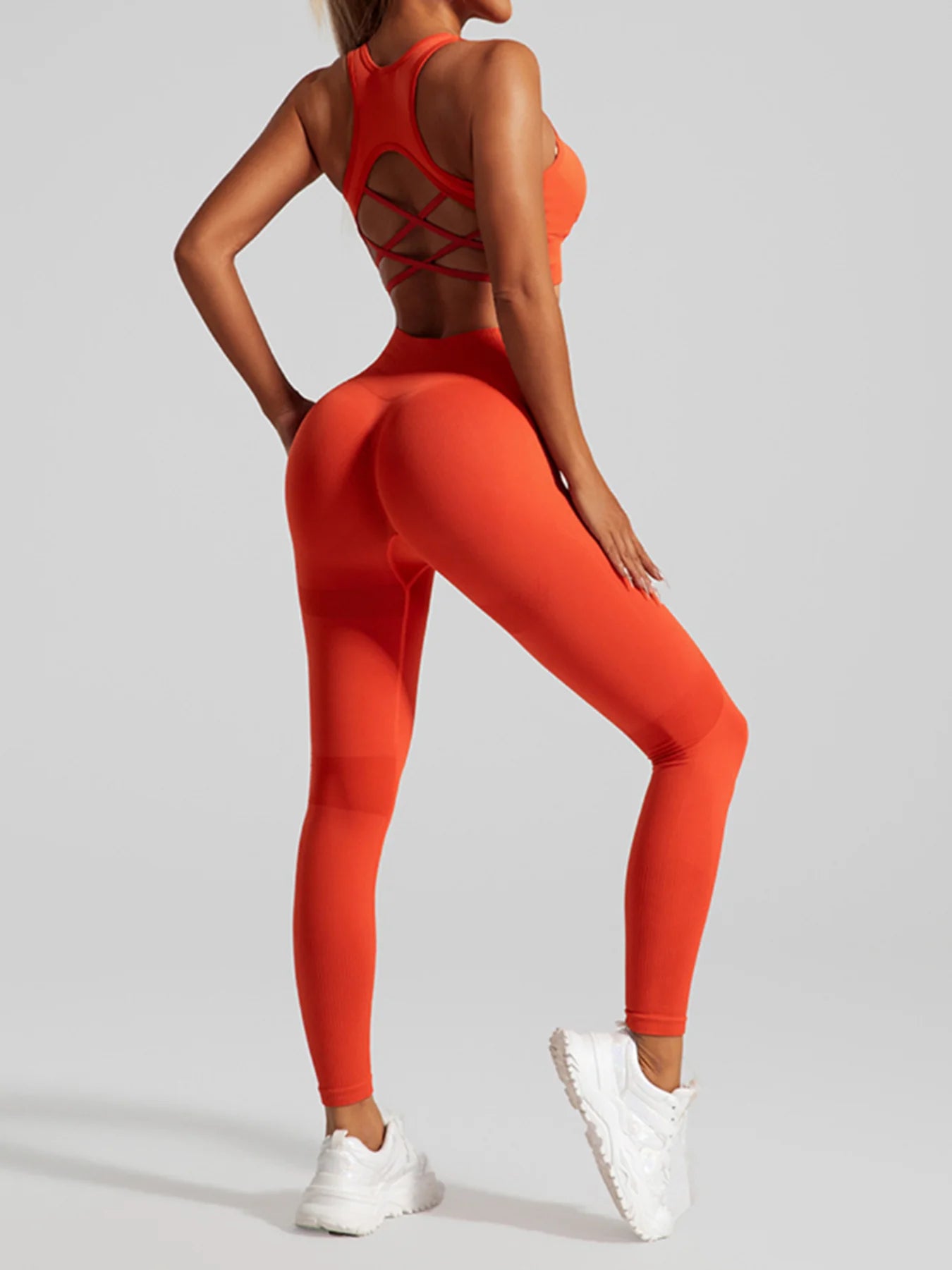 NLW Seamless Sculpt Yoga Set – Sleeveless Quick-Dry Premium Fitness Set