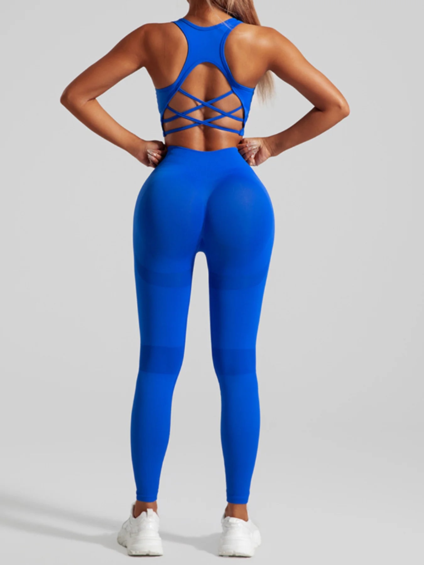 NLW Seamless Sculpt Yoga Set – Sleeveless Quick-Dry Premium Fitness Set