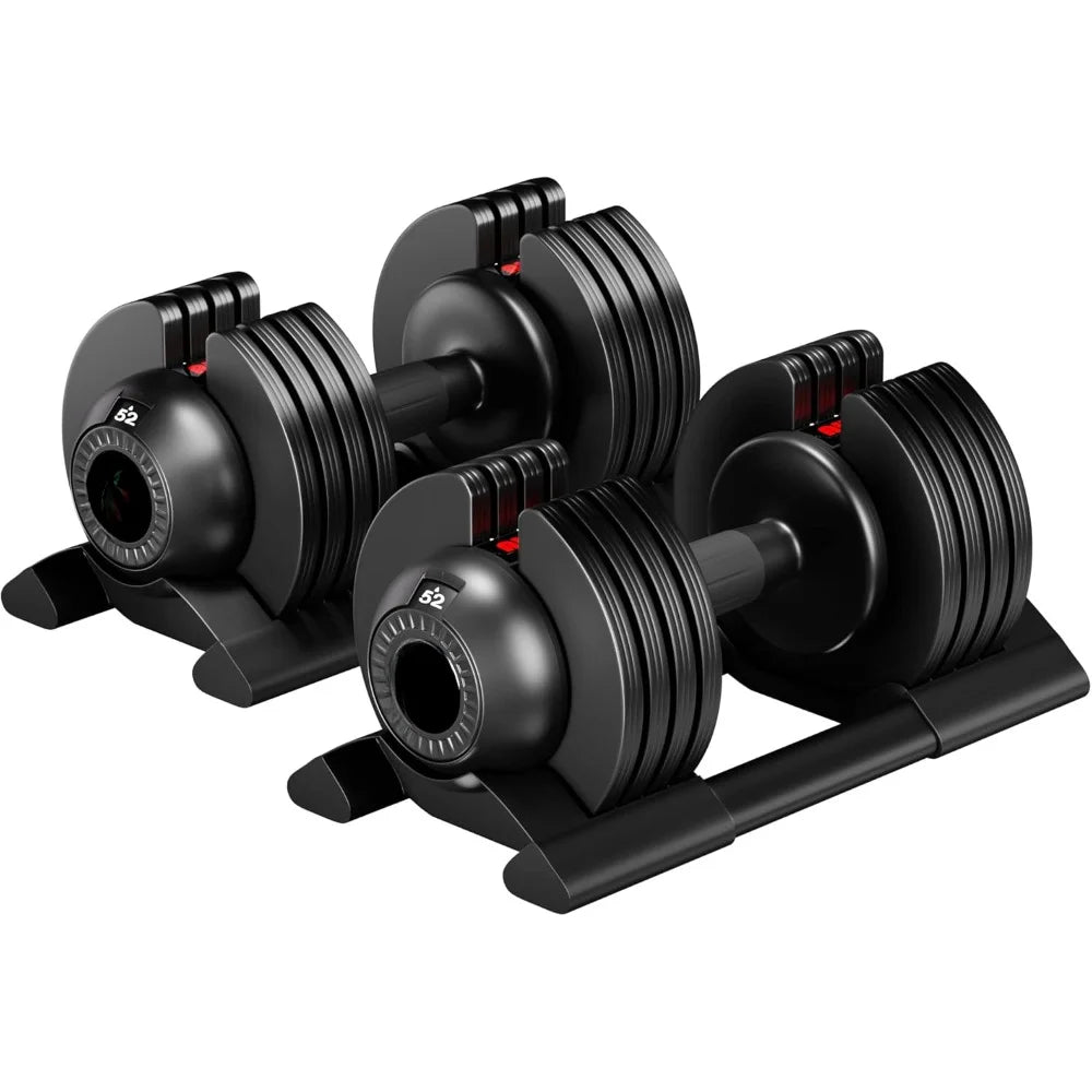 52lb Adjustable Dumbbell Home Gym Workout Set