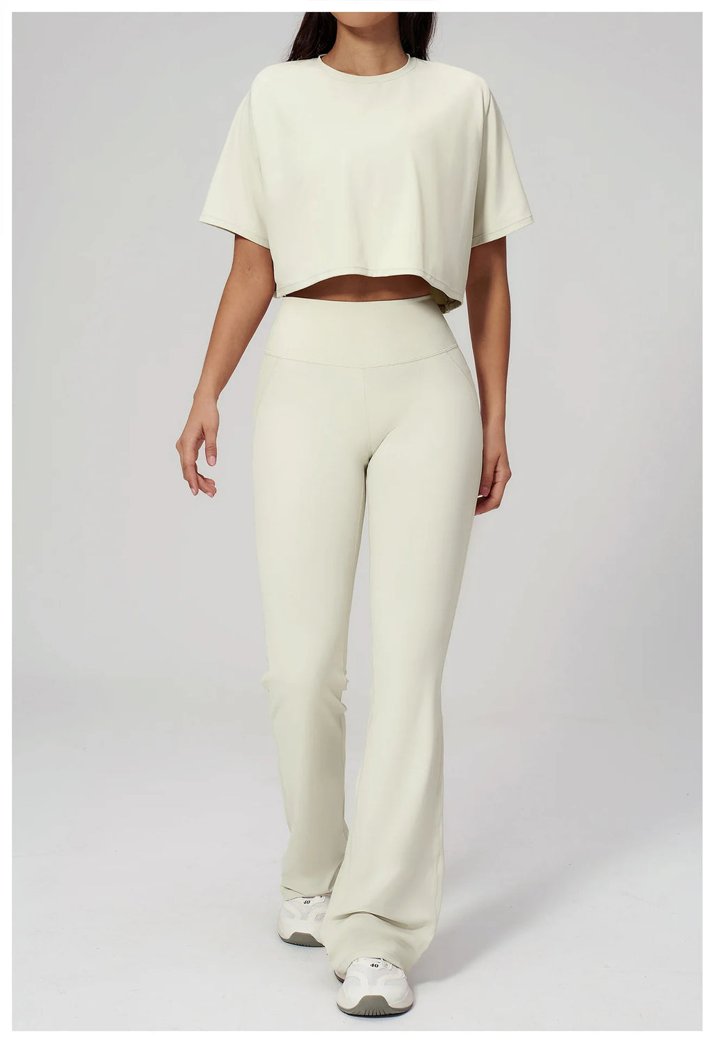 NLW High-Elasticity Crop Top & Matching Gym Leggings
