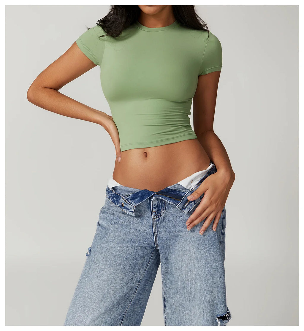 Short-Sleeve Yoga & Running Workout Top