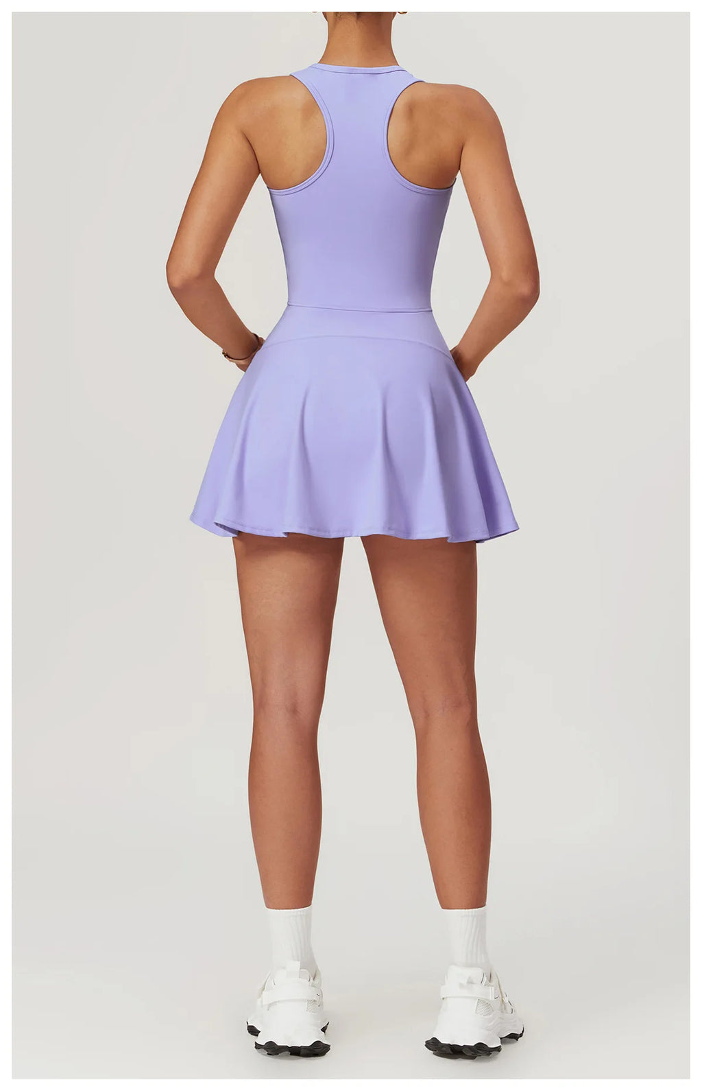 Sleeveless Zipper Yoga Dress Bodysuit