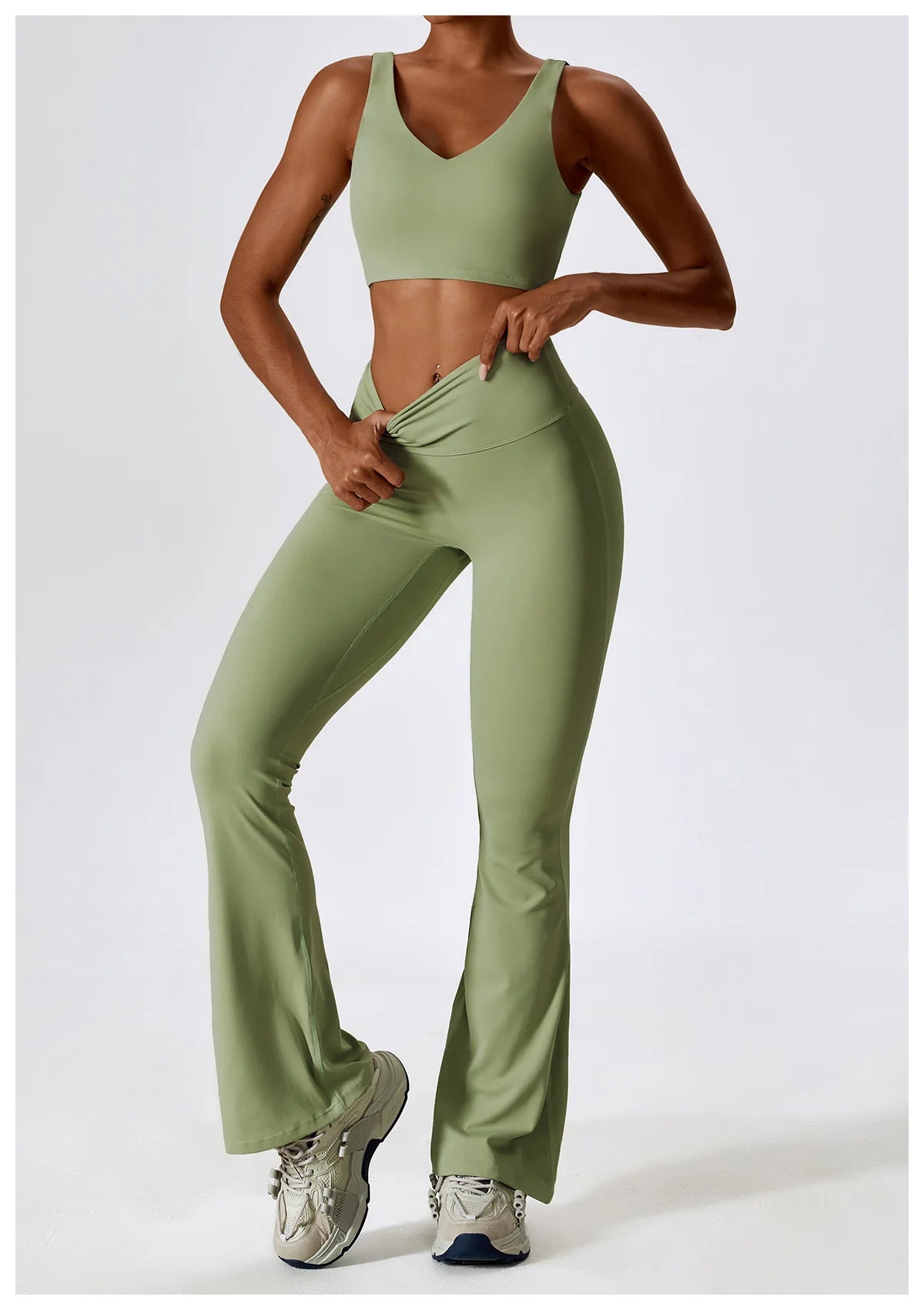 NLW Elite Seamless 2-Piece Yoga Set – High-Performance Compressed Fitness Suit
