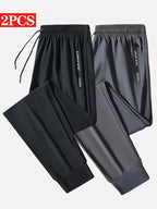 NLW 2-Pack Unisex Sports High Stretch Jogging Pants