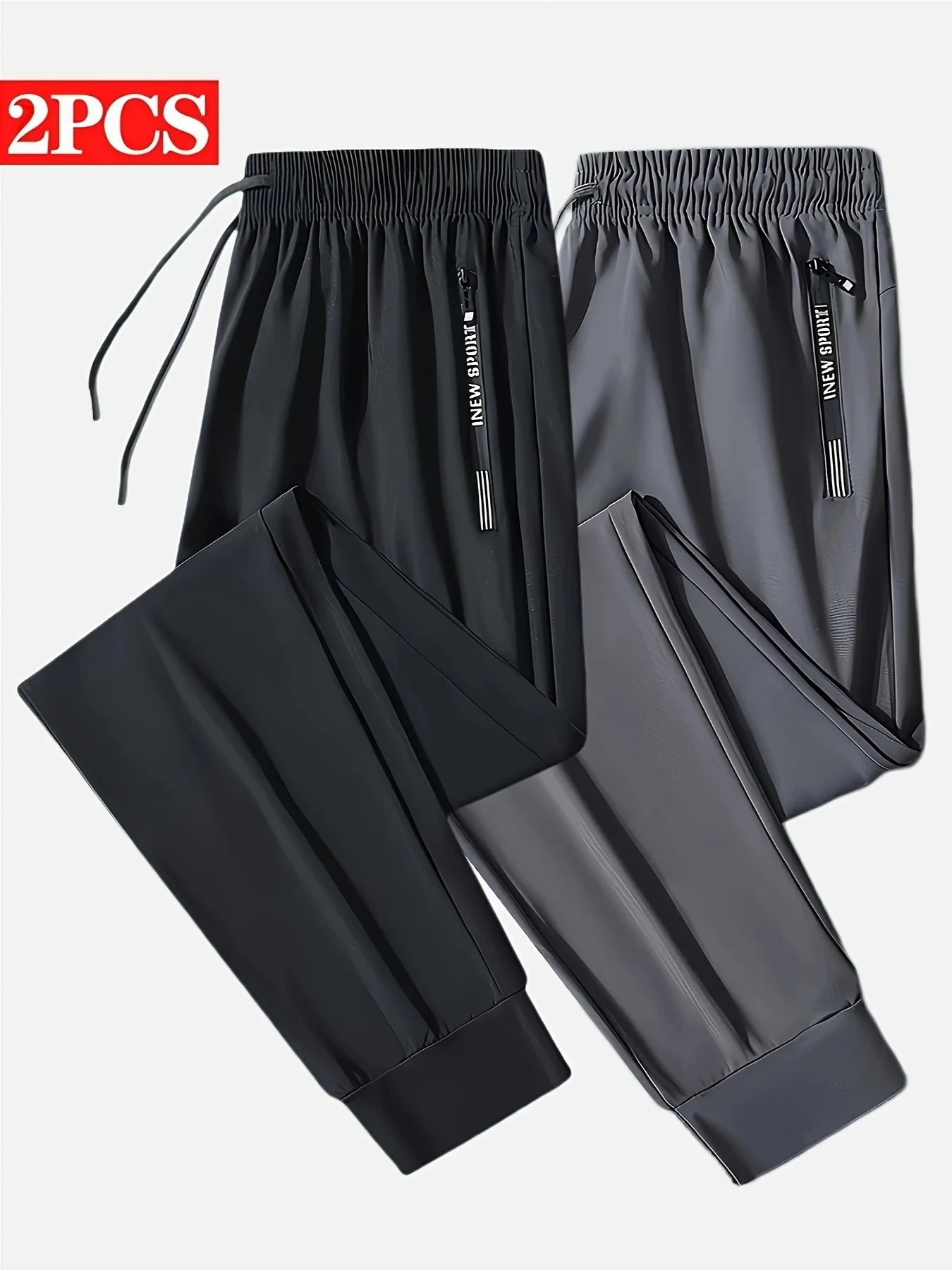 NLW 2-Pack Unisex Sports High Stretch Jogging Pants