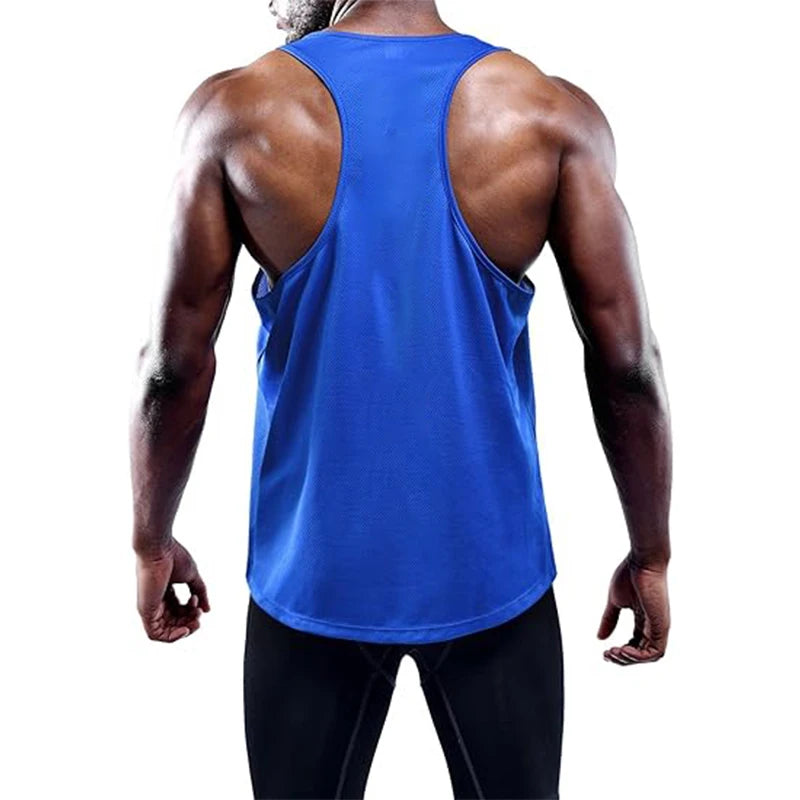 NLW Slim-Fit Quick-Dry Gym Vest – Modern Square-Collar Bodybuilding Training Tank Top