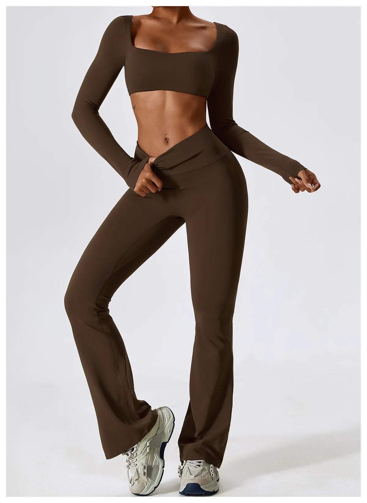 NLW Elite Seamless 2-Piece Yoga Set – High-Performance Compressed Fitness Suit
