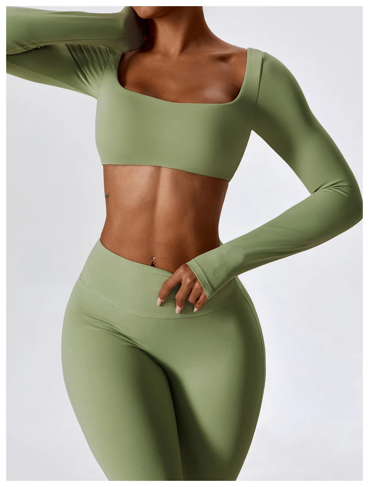 NLW Elite Seamless 2-Piece Yoga Set – High-Performance Compressed Fitness Suit