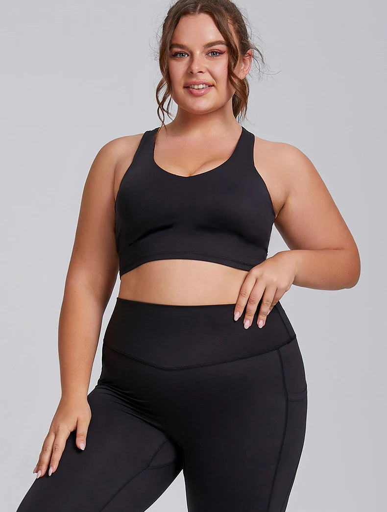 Premium 2-Piece Plus Size Sports Set – High-Performance Yoga & Fitness Wear
