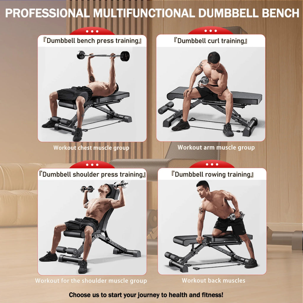 NLW Multi-Purpose Adjustable Weight Bench – 1000 lbs Heavy Duty Folding Dumbbell Bench for Home Gym Full Body Strength Training