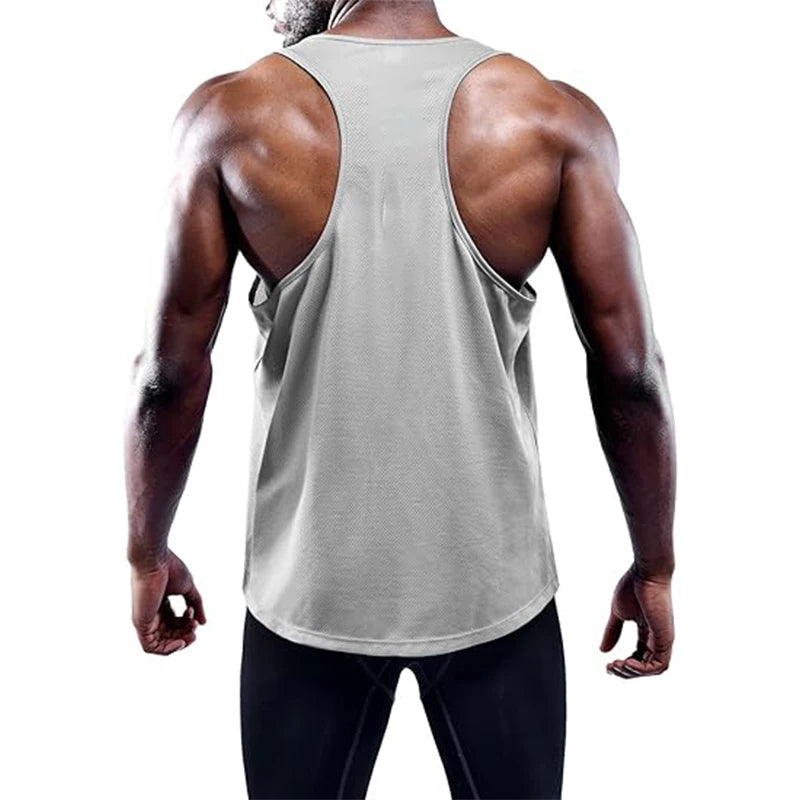 NLW Slim-Fit Quick-Dry Gym Vest – Modern Square-Collar Bodybuilding Training Tank Top