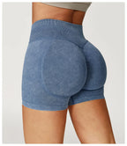 Sand Washed Seamless Yoga Shorts | High-Waist Butt-Lift Workout Shorts