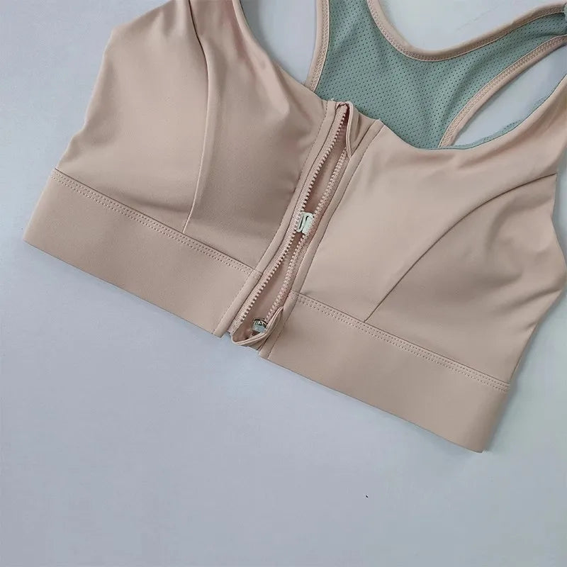 NLW High Impact Front Zipper Sports Bra