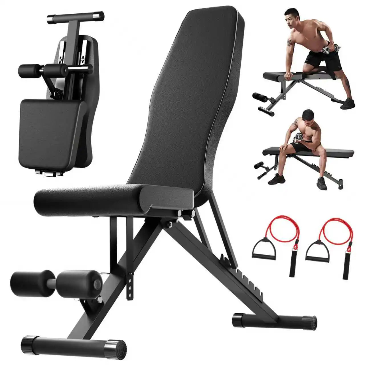 NLW Multi-Purpose Adjustable Weight Bench – 1000 lbs Heavy Duty Folding Dumbbell Bench for Home Gym Full Body Strength Training
