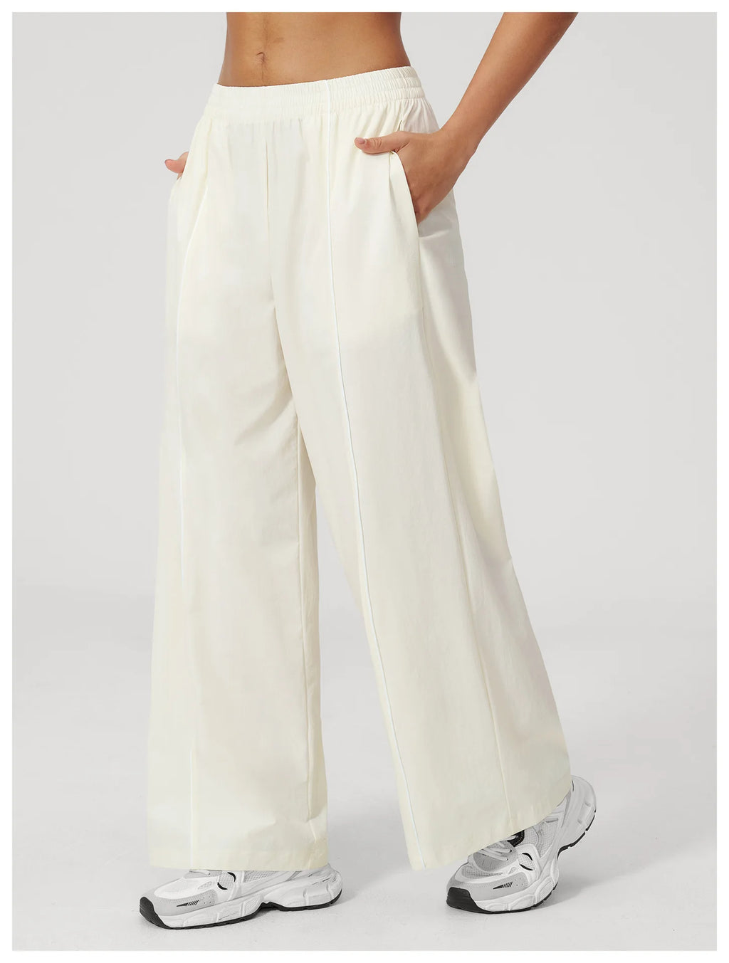 Loose Fit Contrasting Lines Sports Pants | Women's UV-Protection Yoga & Fitness Pants