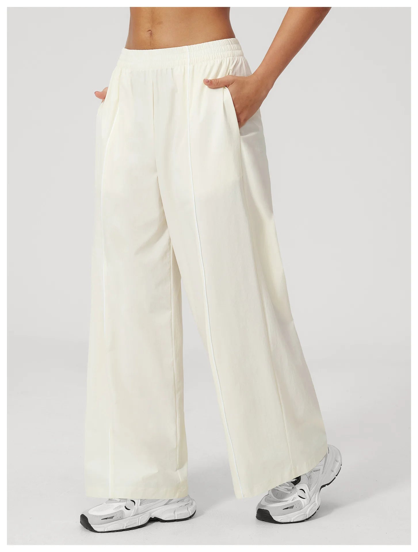 Loose Fit Contrasting Lines Sports Pants | Women's UV-Protection Yoga & Fitness Pants