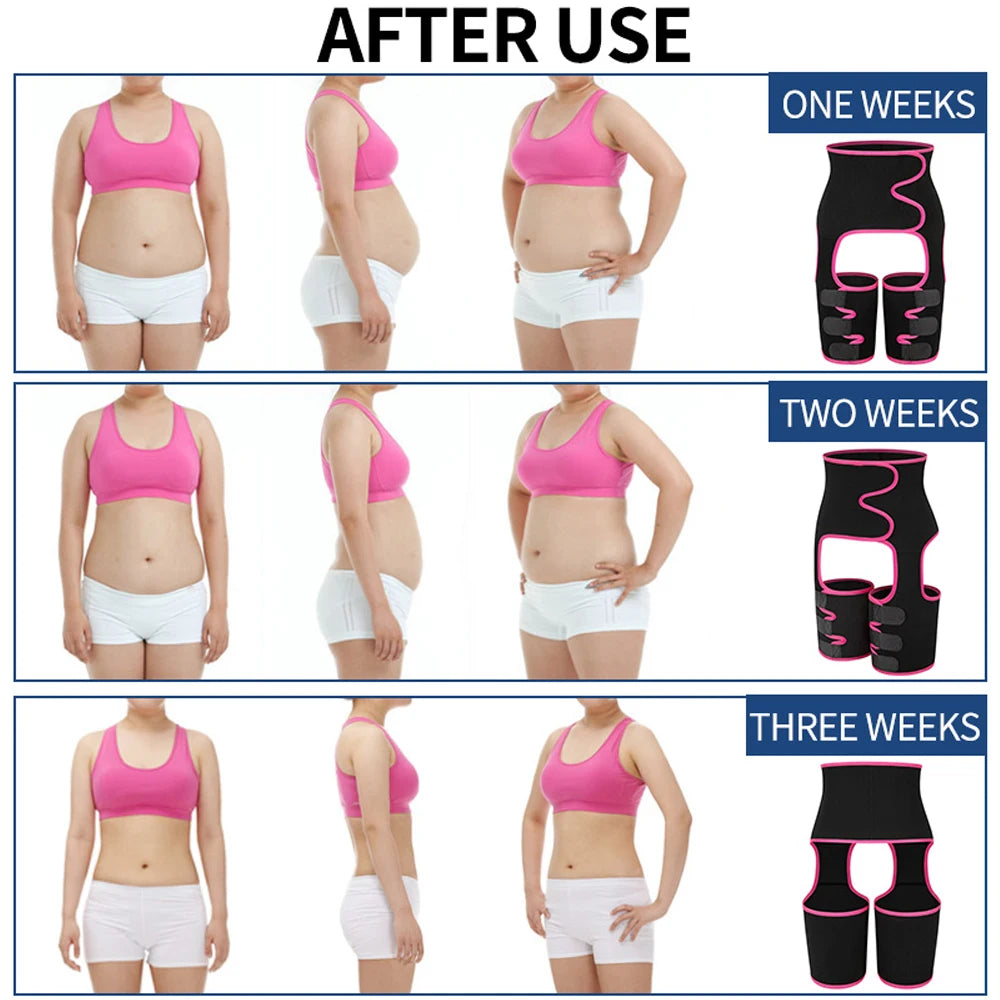 NLW 3-in-1 Waist Trainer & Thigh Trimmer – High-Waist Butt Lifting Sweat Belt