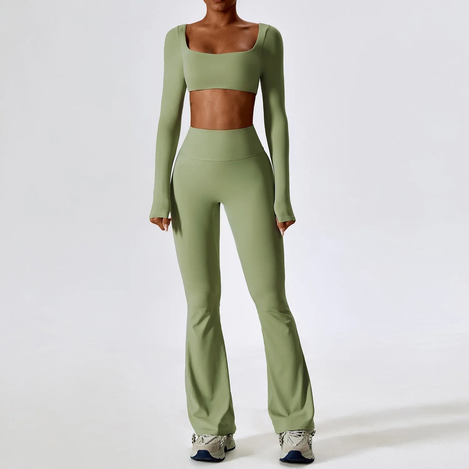 NLW Elite Seamless 2-Piece Yoga Set – High-Performance Compressed Fitness Suit