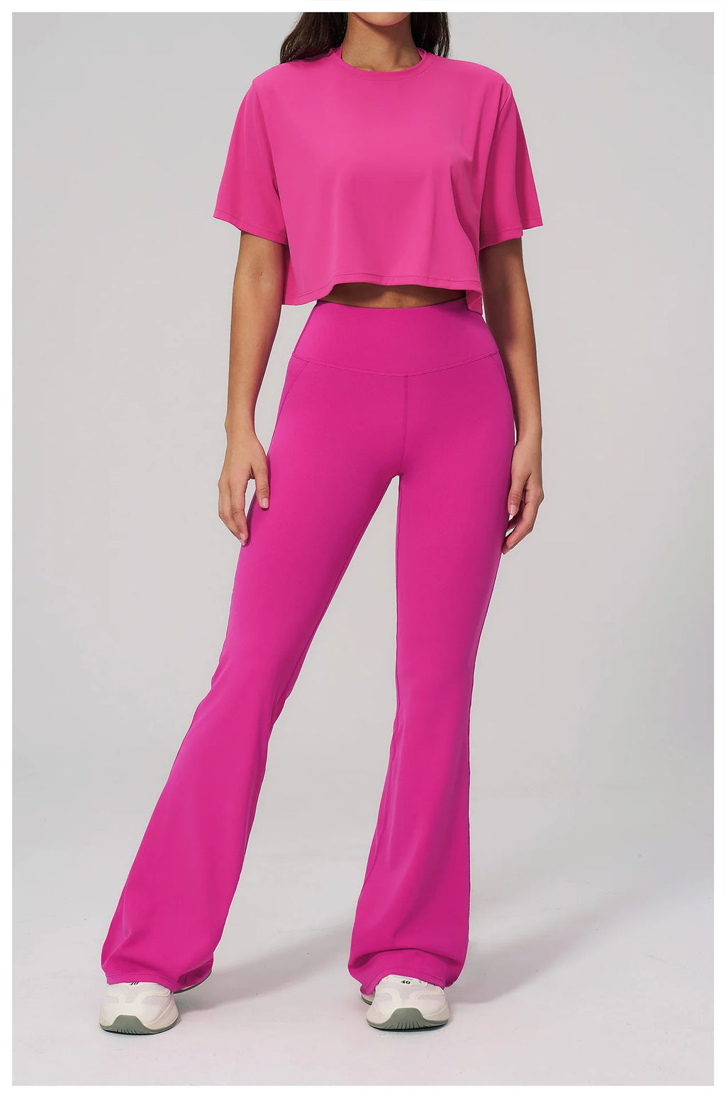 NLW High-Elasticity Crop Top & Matching Gym Leggings